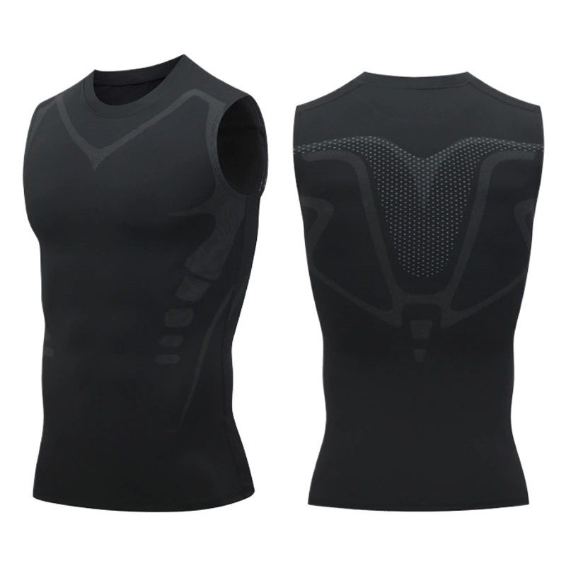 Высокоэластичный спортивный плотный жилет черный и белый серый 3-х цветная одежда мужская быстросохнущая Футболка фитнес Баскетбол беговые тренировки
