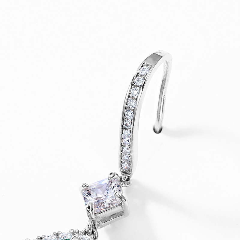 Suministro Exclusivo Transfronterizo de Pendientes de Plata S925 con Esmeralda Cultivada para Mujer, Estilo Europeo y Americano, Pendientes Cuadrados Personalizados, Vintage y Elegantes, Venta al por Mayor.