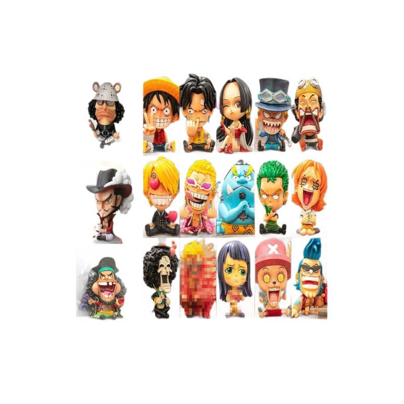 Animación hecha a mano de un conjunto completo de Luffy Sauron, la gran emperatriz Jobais muñeca muñeca hecha a mano adornos
