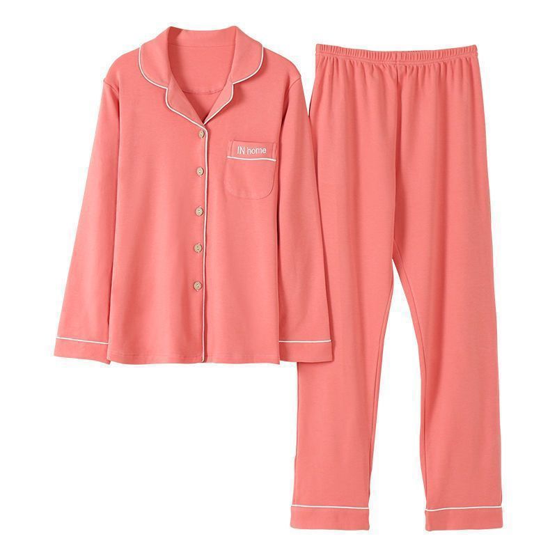 Cardigan de mangas largas pijamas de algodón de primavera y otoño collar madres jóvenes y de mediana edad 2023 nuevo conjunto de ropa para el hogar