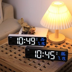充電型led時計温度付き電子時計リビングルームの掛け時計シンプルなデジタル時計ベッドの目覚まし時計が寝ている6625