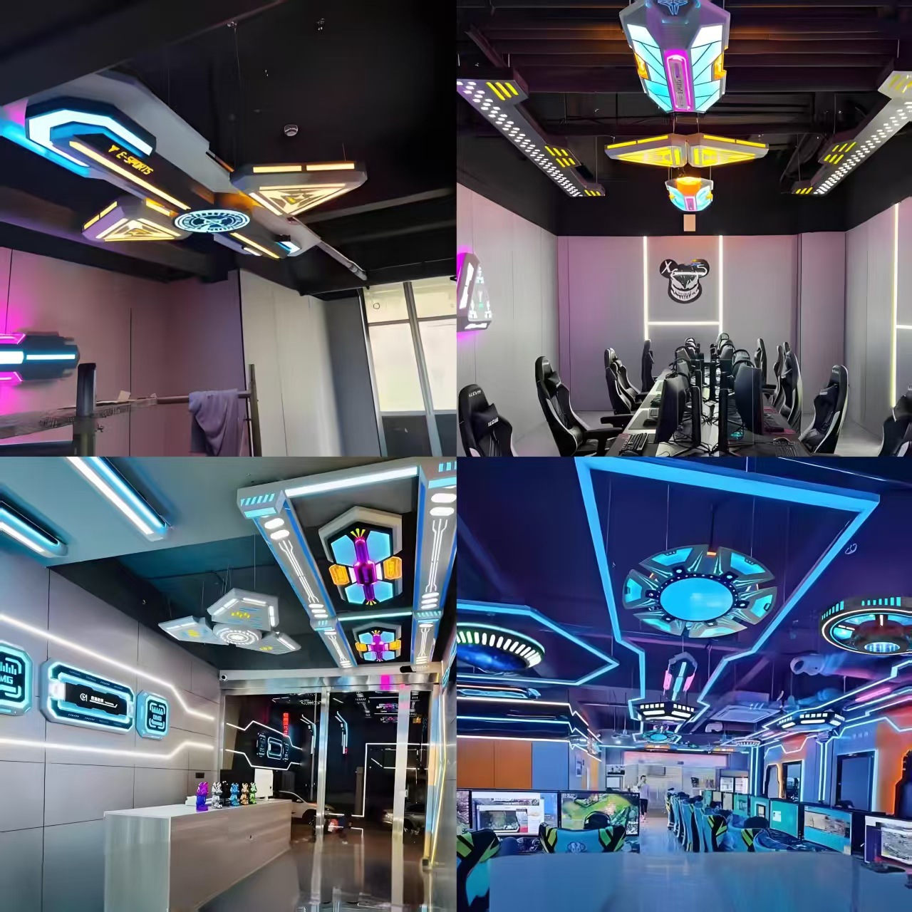 Módulo de atmósfera de bar de videojuegos KTV módulo de decoración de pared de luces de parque de juegos animado ciudad de modelado de luces