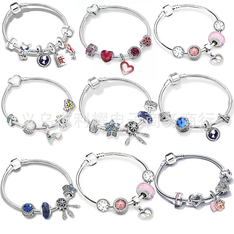 Pandora Beaded European and American DIY Bracelet Fantasy Rainbow Bracelet Joker Set to Send Girlfriend Factory Spot Pandora Beaded European and American DIY Bracelet Fantasy Rainbow Bracelet Joker Set to Send Girlfriend Factory Spot