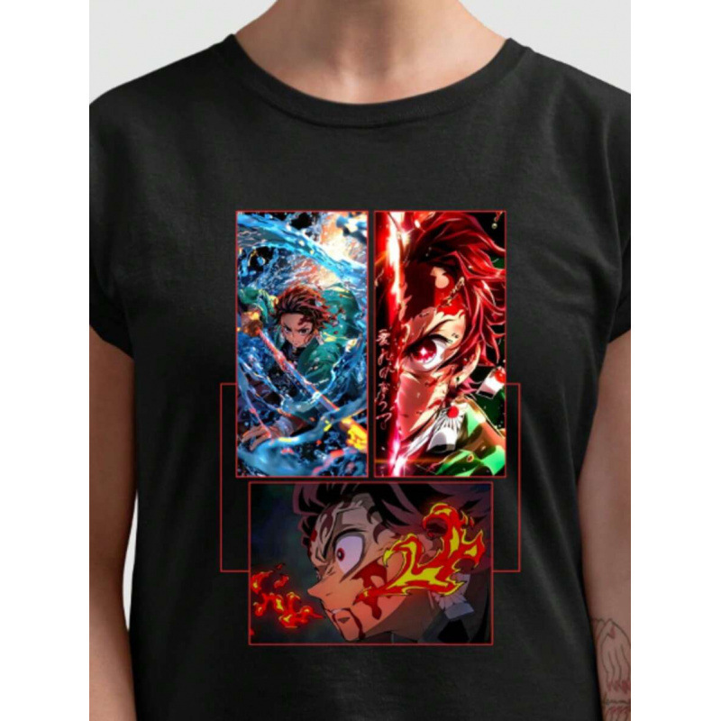 European Size Pure Cotton Men's Pure Cotton T-Shirt Demon Slayer S - Tanjiro Ka European Size Pure Cotton Men's Pure Cotton T-Shirt Demon Slayer S - Tanjiro Ka