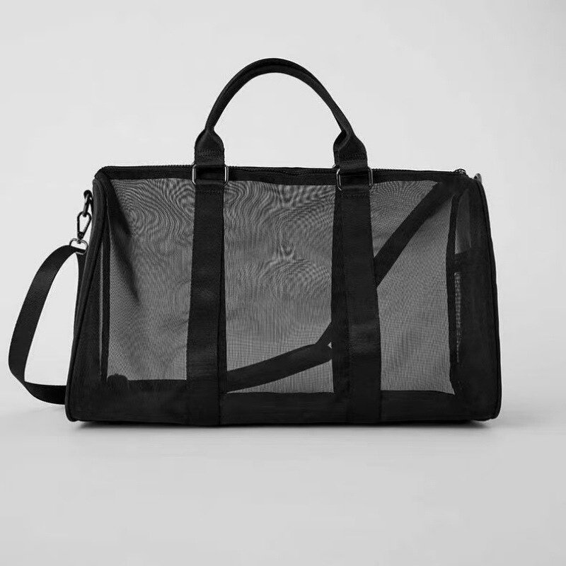 Alo Same Style Transparent Satchel Travel Bag Yoga Fitness Bag Mesh Beach Quick-Drying Single Shoulder Crossbody Bag