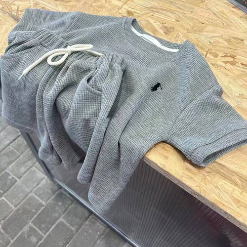 Korean children's clothing summer boys and girls sports suits children's solid color T-shirt shorts two-piece set trendy 38089