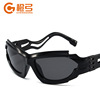 Sunglasses, brand glasses, suitable for import, punk style, 2 carat