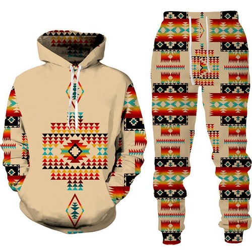 2024 Autumn Four Seasons Cross-Border Set Men's Elephant Pattern 3D Print Long Sleeve Hoodie and Pants Animal Set