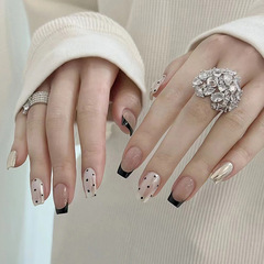 Wearable Armor Nude French Black Polka Dot Fantasy Silver INS Style Spring and Summer New Ice Transparent Whitening Removable Finished Goods Wholesale