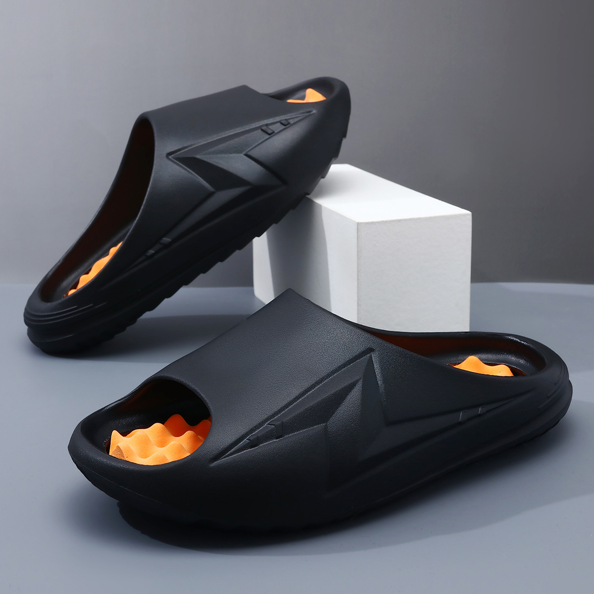Zapatillas de presión de la red para mujeres de verano en el hogar antideslizante interior zapatillas de masaje casuales para mujeres