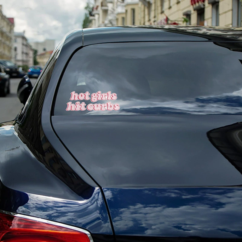 Кросс-граничная английская наклейка на хвост автомобиля Hot Girl Hit Curbs Ethylene Ethylene Bar Bar Bar Моторовая наклейка на стекло