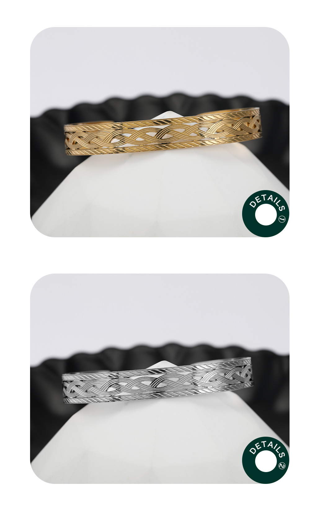 C Shape Pattern Women'S Gender Vacuum Plating Real Gold Plated C Shape 304 Stainless Steel Fashion Waterproof Non Tarnish Bangle
