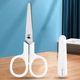 Simple white unprinted wind scissors primary school students paper-cut stainless steel children's special small scissors with protective cover