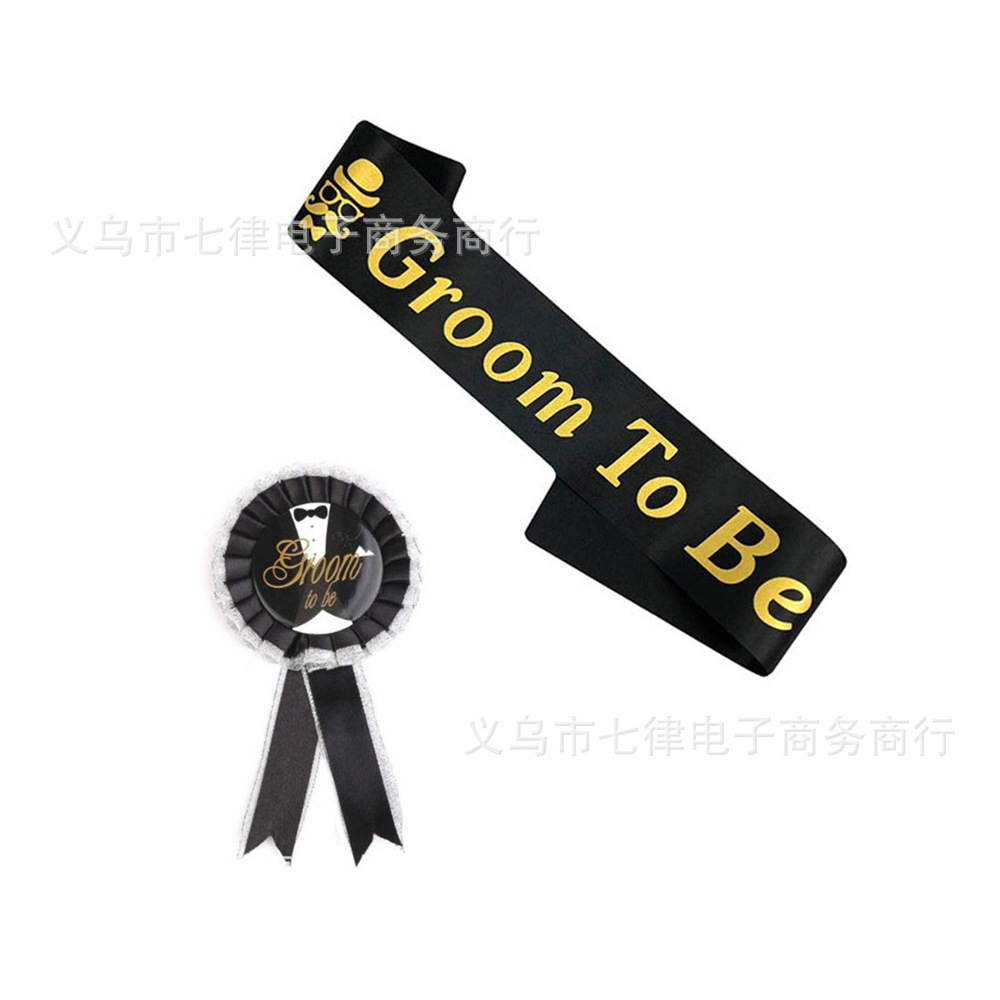 Novio a ser insignia de cinturón ceremonial Insignia de correa de hombro Novia de la despedida de soltero para ser insignia de cinturón ceremonial