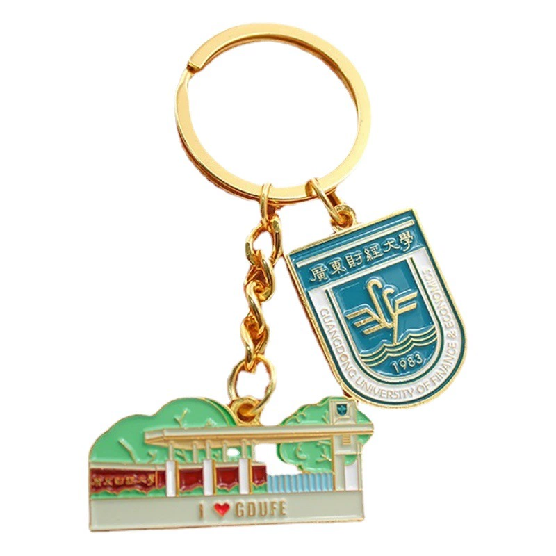 Металлический брелок с логотипом из цинкового сплава, окрашенная эмалью, мультяшная периферия, культурный и креативный рекламный кулон для выпускного