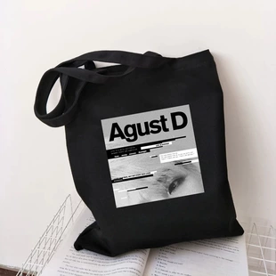 Сумка-шоппер из холста с принтом Agust D