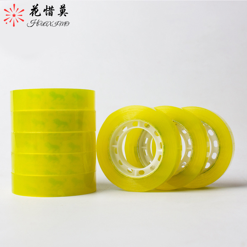 En stock suministro 1,2 cm cinta transparente BOPP material de oficina papelería cinta embalaje floral pequeña cinta al por mayor