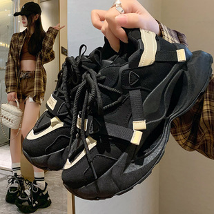 Ins K-Style New Dad Shoes for Women 2025 Spring Student Running Sports Thick Sole Heightening Casual Shoes Fb7703
