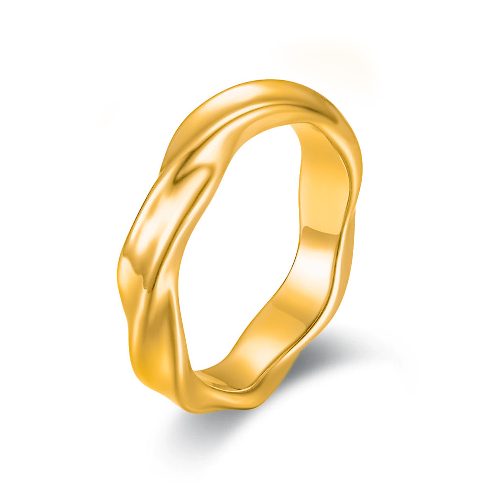 Titanium steel mobius ring hand polished gold color high quality