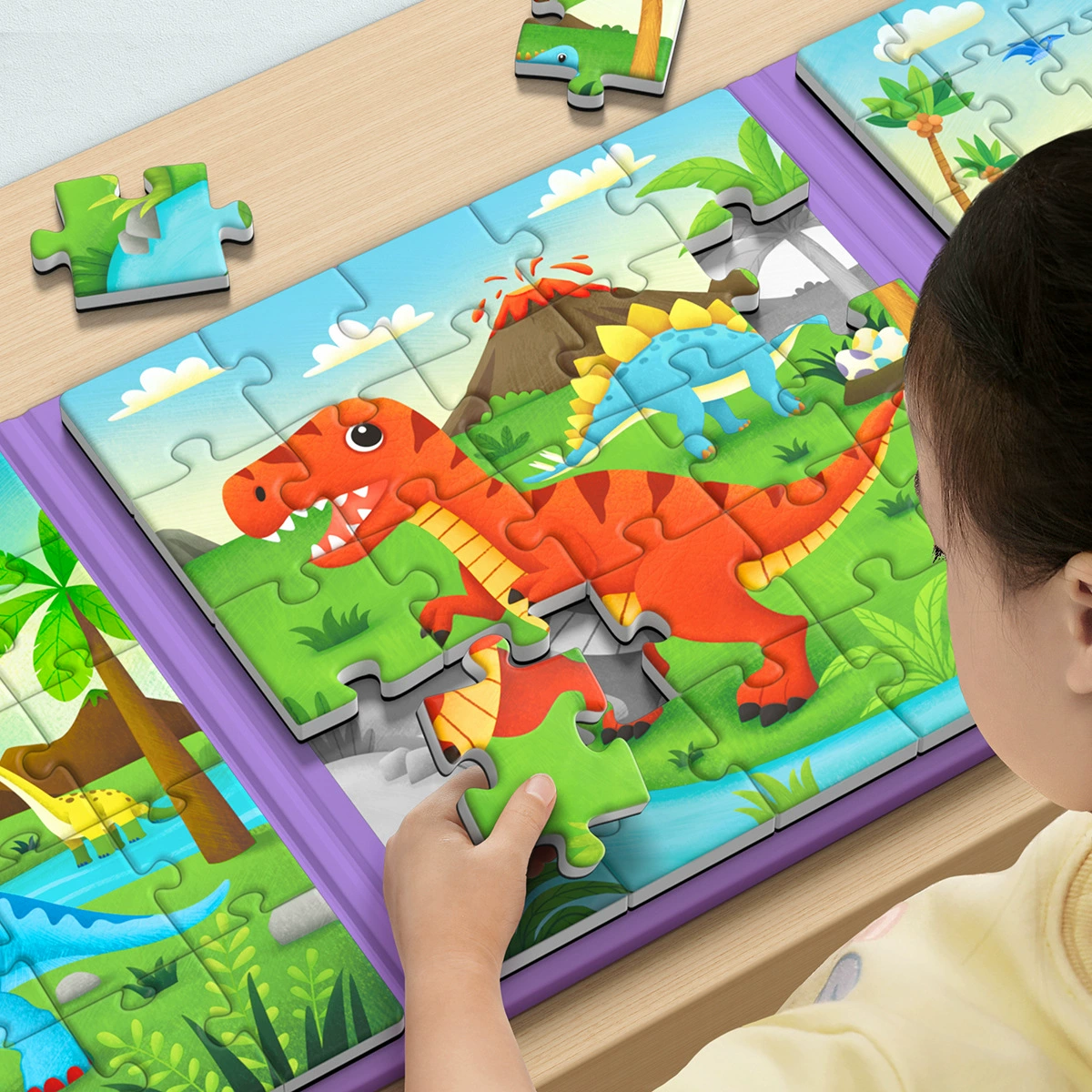 Динозавр головоломки 3-6 лет для детей Магнитные головоломки для малышей 0-3 магнитная плоская диаграмма для малышей развивающие игрушки для мальчиков и девочек