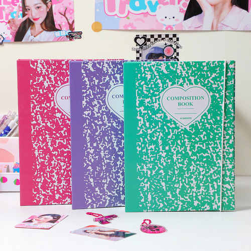 Marbled A5 loose-leaf book Korean idol photo card storage book star film ticket stub star chasing photo album Guka book