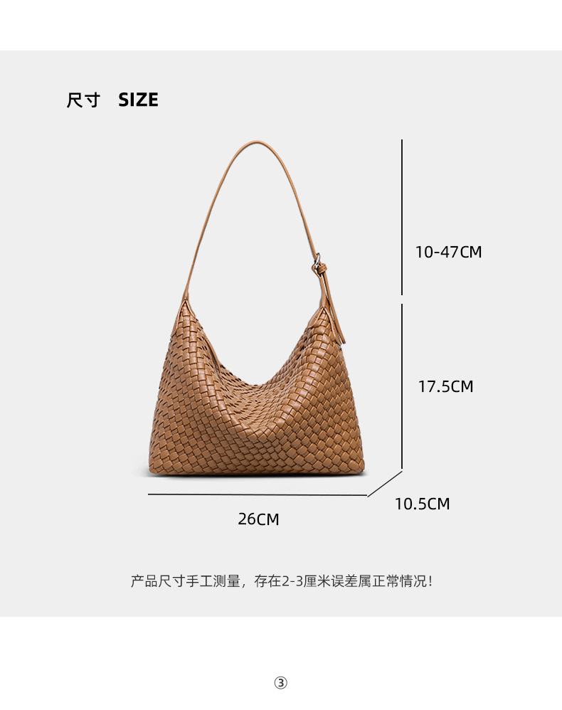 Túi tote nữ cỡ lớn đeo chéo kiểu vintage handmade dệt — màu nâu, màu trắng ngà, màu tím hoa cà chi tiết 9