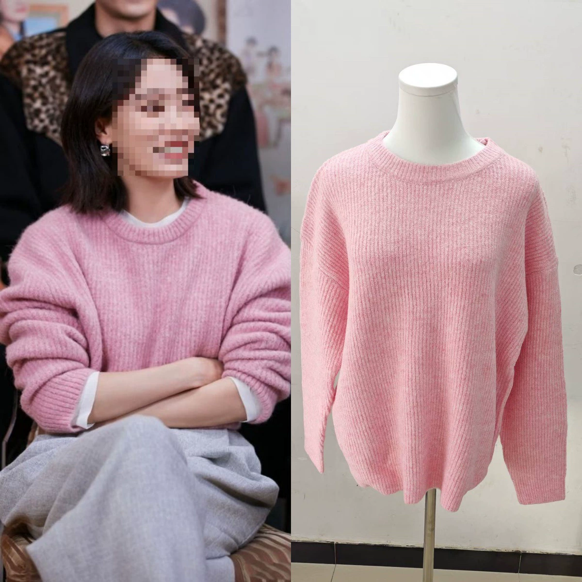 Долгосрок в наличии: осенне-зимний 2025 год, свитер в стиле Чжан Сяофэй, розовый, в стиле «lazy», мягкий, свободного кроя, трикотаж