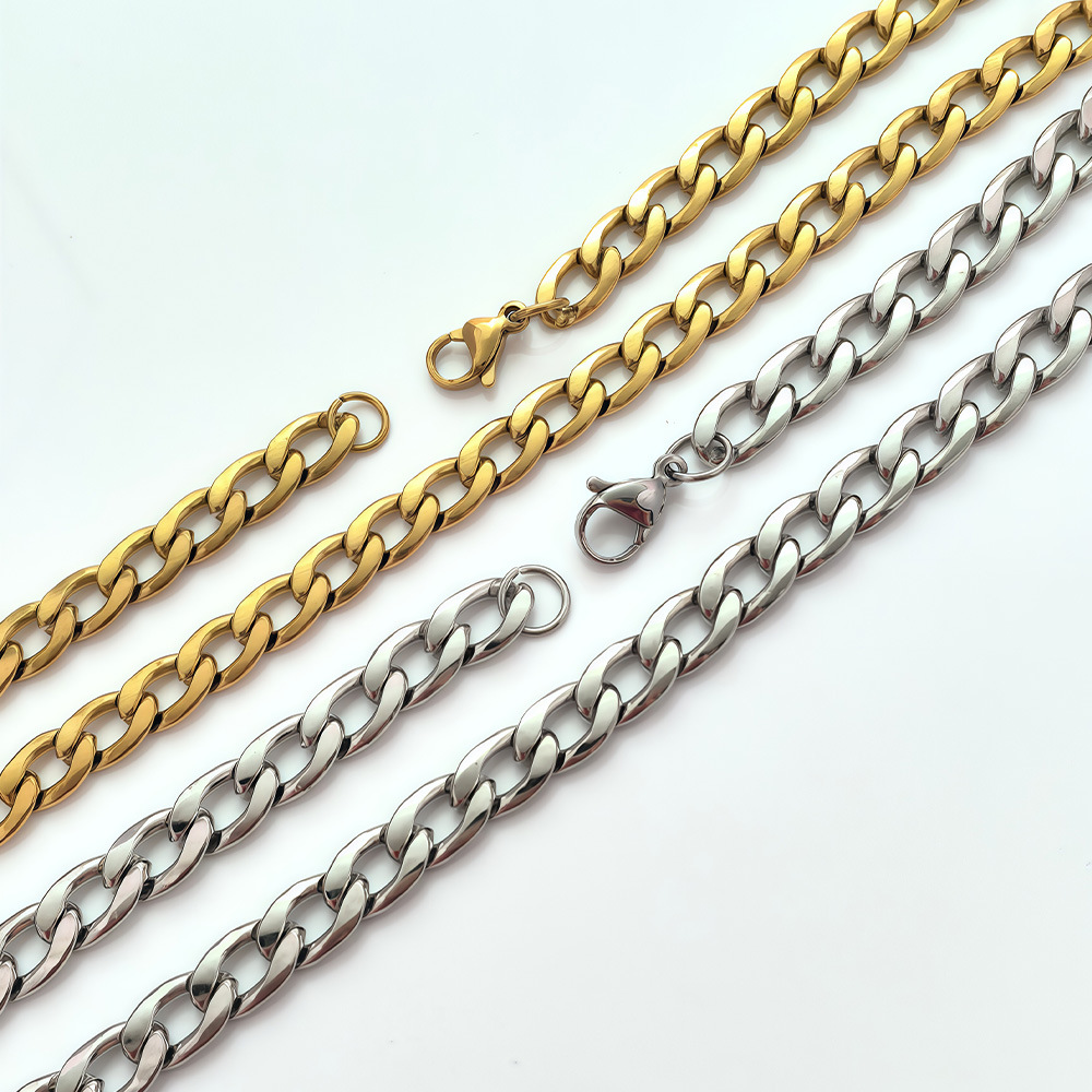 trend necklace and bracelet stainless steel hip-hop style for men…