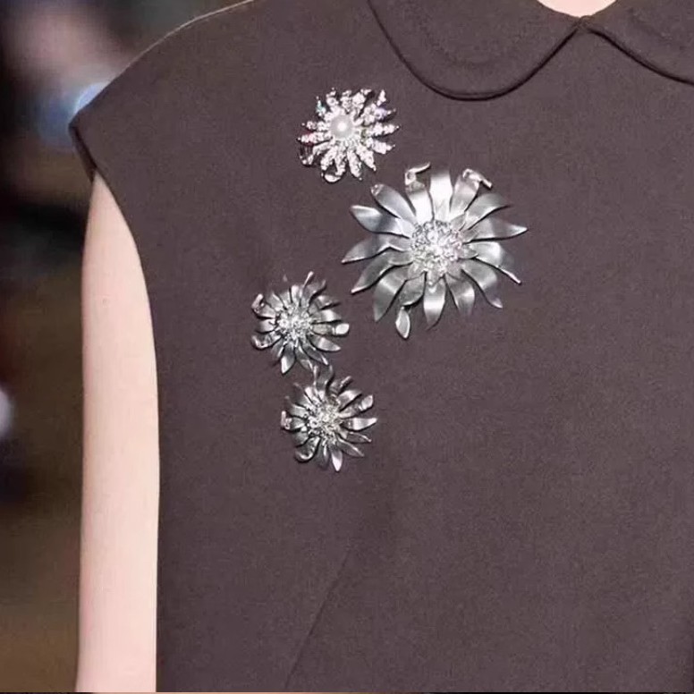 Sonnenblumen Brosche Mit Strass Und Perlen Europäischer Stil_voghion.com