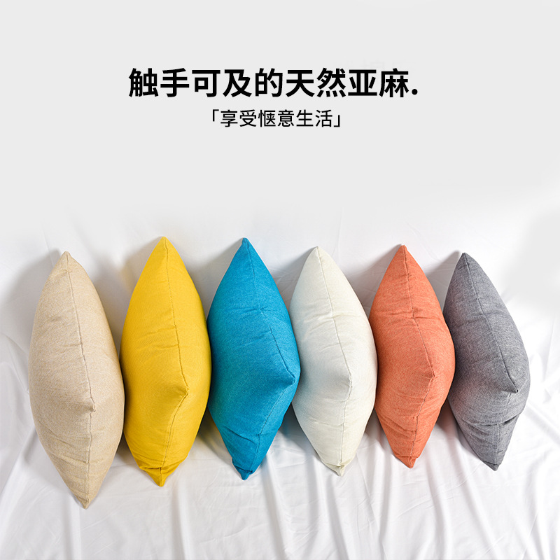 Sofá de sala de estar de lino grueso almohada de lujo ligero sensación de alto nivel nuevo cojín de cabecera de cama de aire crema con núcleo