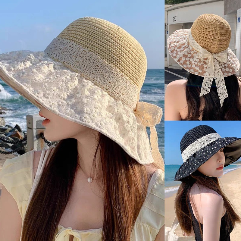 Summer lace sun hat solar-powered