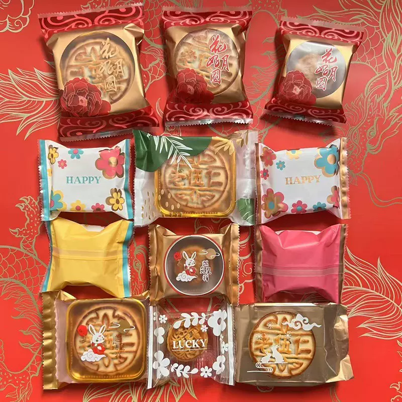 2025新款奢华风月饼包装袋中秋广式冰皮流心蛋黄酥机封袋厂家批发
