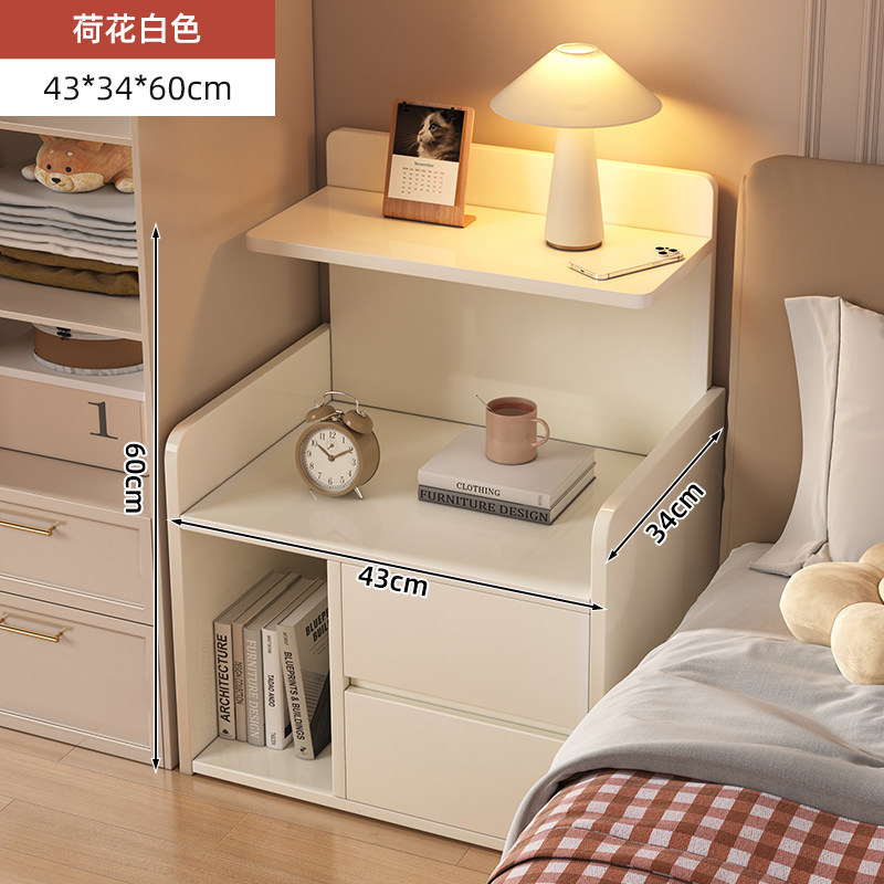 Mesa de cabecera doméstica dormitorio pequeño almacenamiento creativo pequeño gabinete simple estante de cama multifuncional 2026 venta caliente
