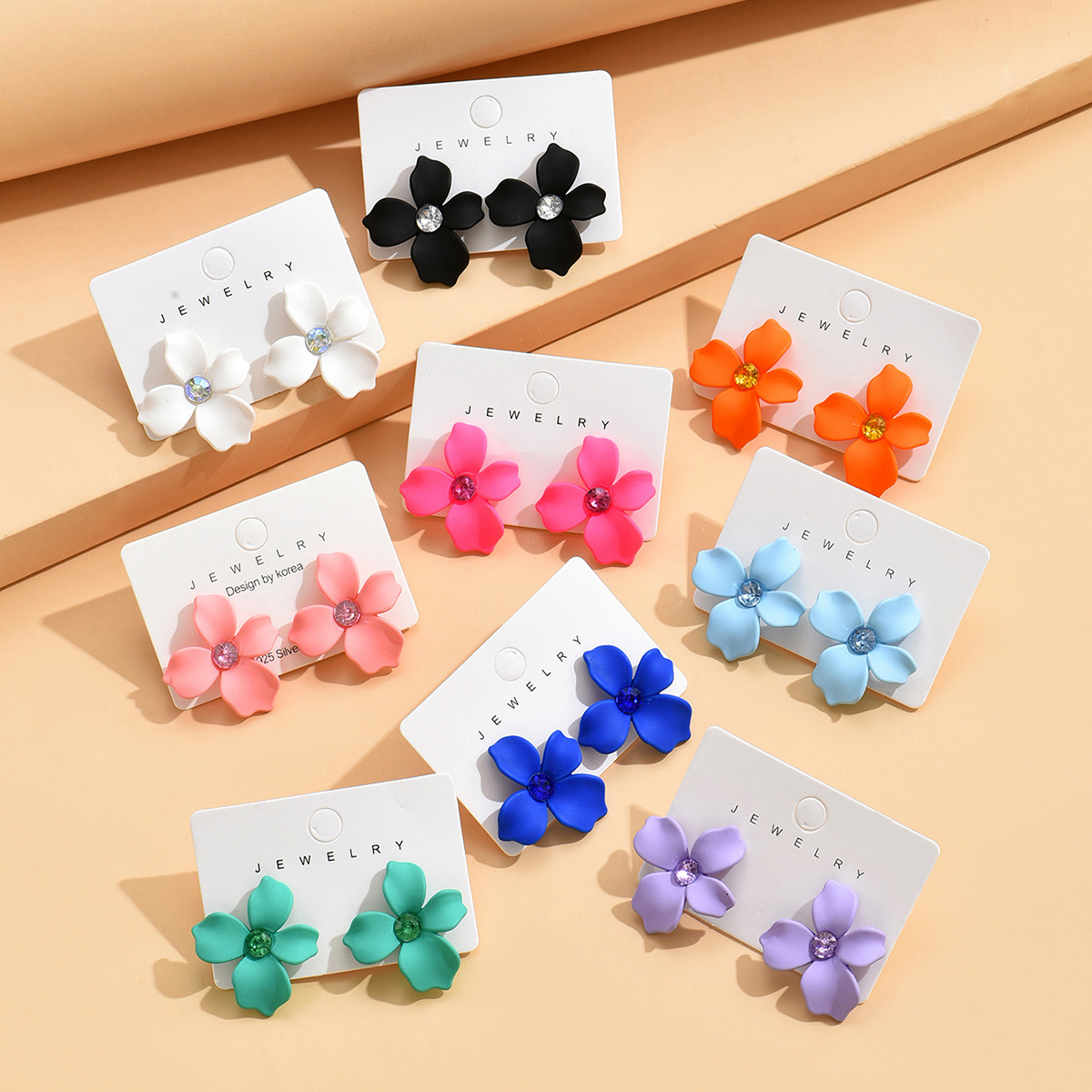 18g Weight Rhinestones Inlay Material Ear Studs Classification 1 Pair Quantity Daily Occasion Acrylic Material Flower Pattern Women's Gender Stoving Varnish, Inlay Design Sweet Style 1 Pair Sweet Flower Stoving Varnish Inlay Arylic Rhinestones Ear Studs 1