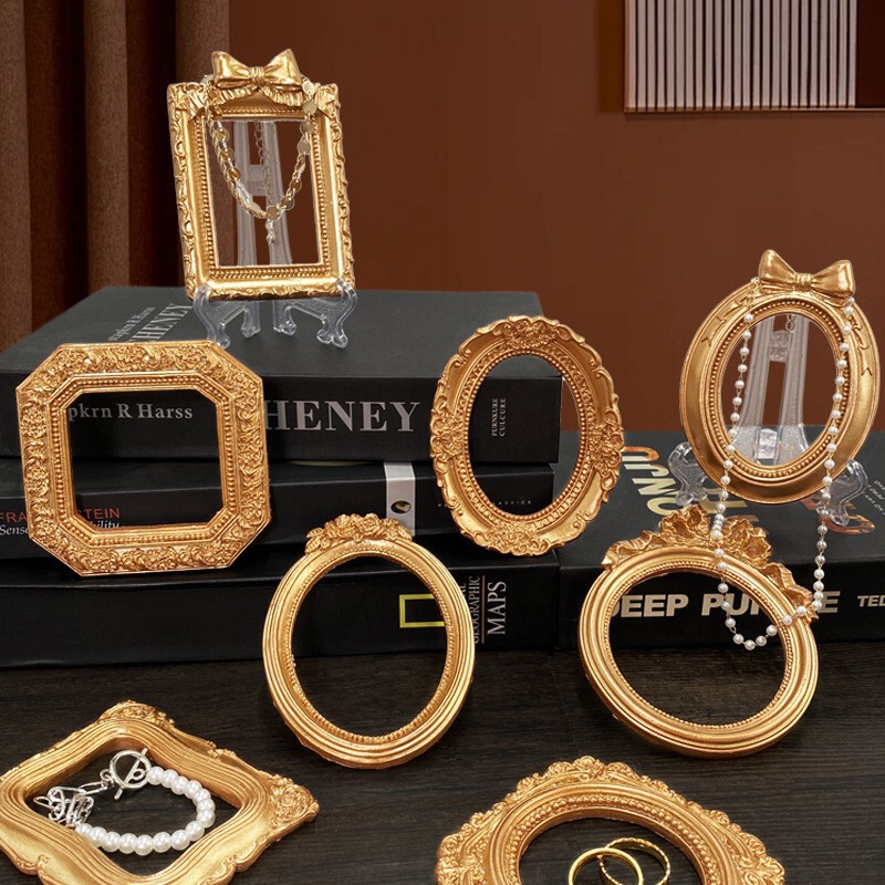 Cross-Border Retro Ins Photo Props Victorian Photo Frame Earrings Manicure European Style Jewelry Photo Background