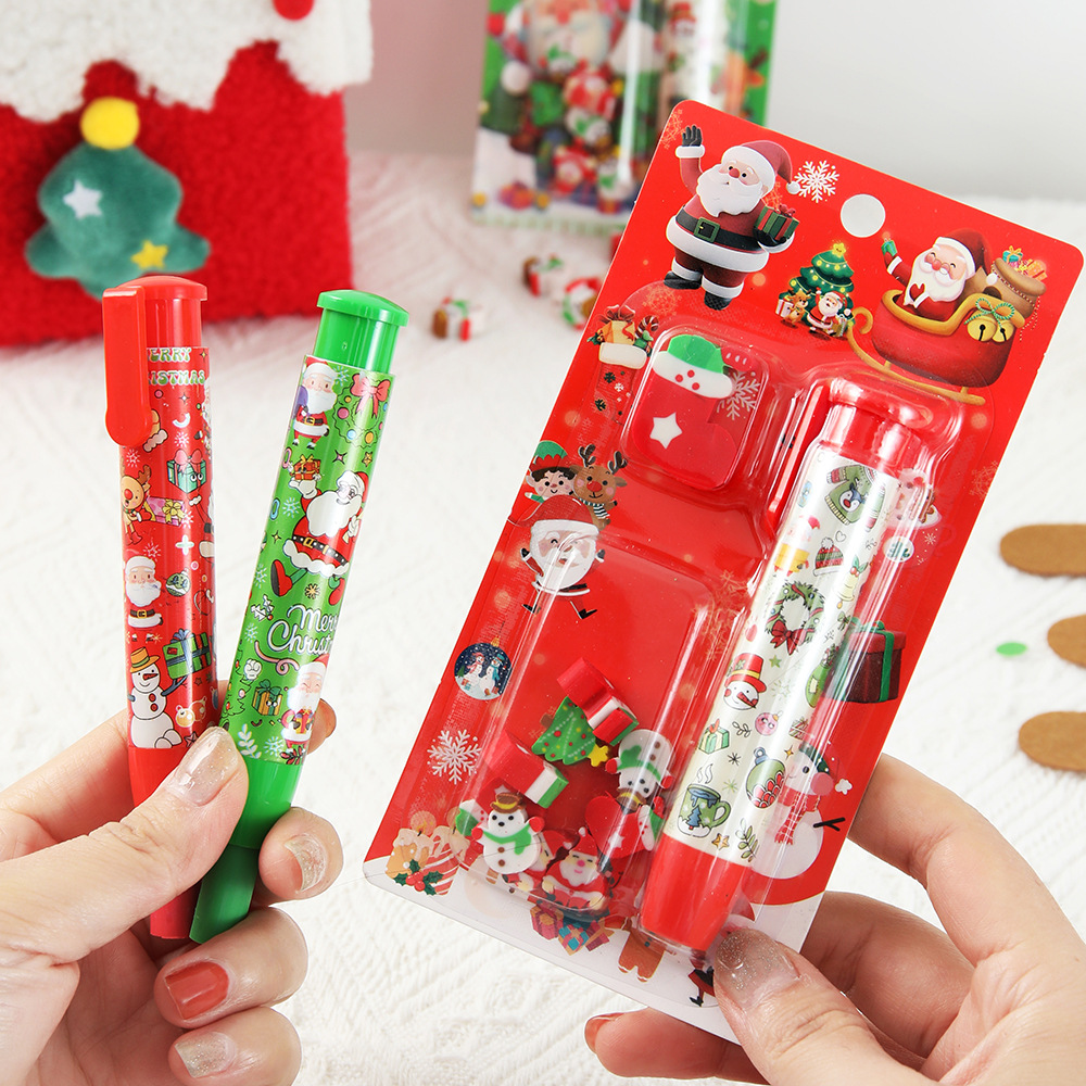 2025 dibujos animados de Navidad borradores de bolígrafo bolígrafo borradores navideños pequeños regalos papelería