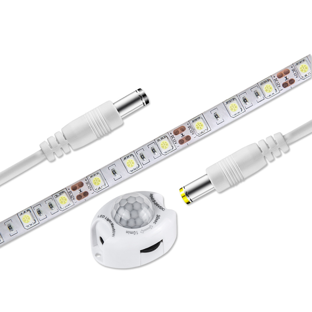 Controlador de inducción de cuerpo humano DC5-24V LED Luz de inducción inteligente con sensor de luz de gabinete de noche de dormitorio 3528