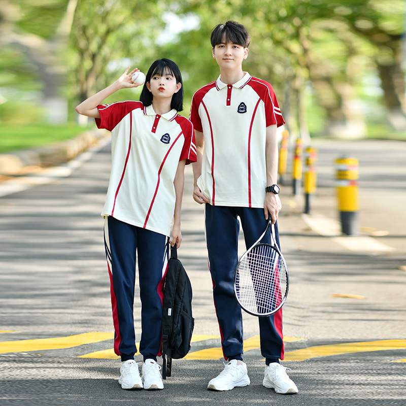 Sixth grade class uniform summer junior high school students T-shirt suit school uniform academic style Senior high school games primary school students graduation photo