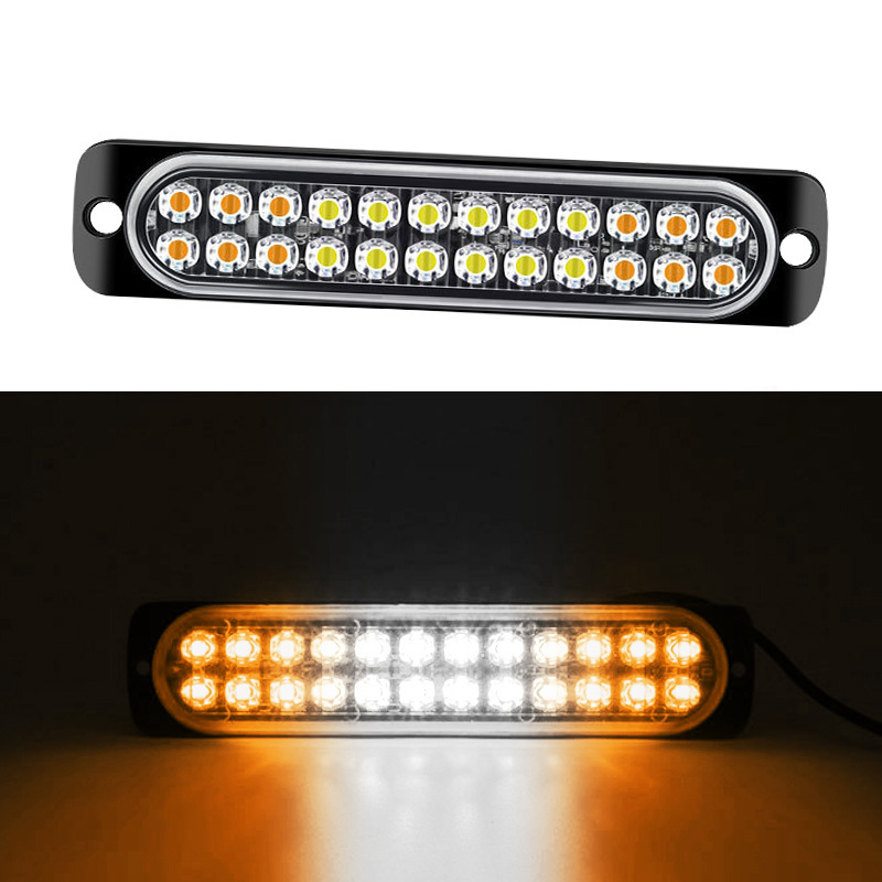 Dual fila 24 lámparas de advertencia de camión 24LED estallar lámparas laterales ultra delgadas