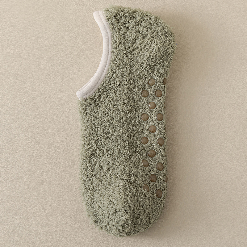 Calcetines de Piso para Hombre de Terciopelo de Coral Antideslizantes y Térmicos para Invierno