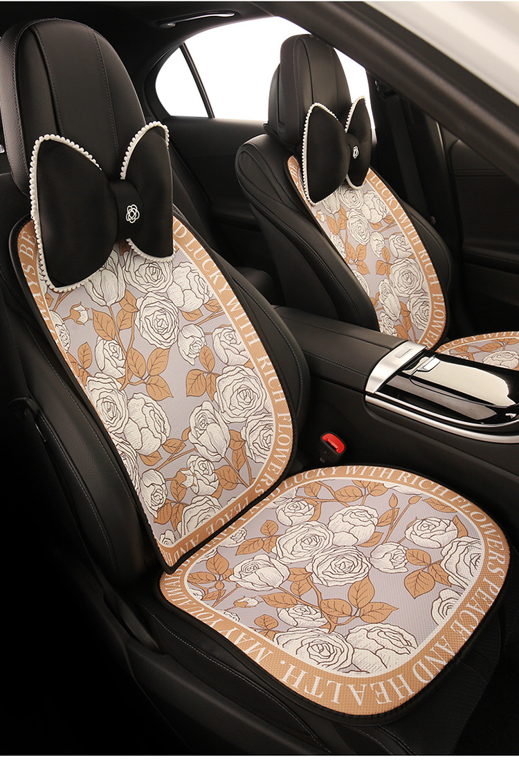 Car Cushion Four Seasons Universal Goddess Cushion Advanced Sense New Cute Seat Cover Summer Breathable Light Luxury Seat Cover
