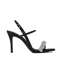 Summer black sandals with a strap, 2022
