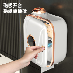 香薫トイレティッシュケース軽贅沢高級トイレロール紙棚浴室防水穴なし壁掛けアイデア