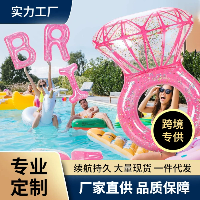 Трансграничный Новый Онлайн Красный бриллиант плавательный круг вечеринка в бассейне бриллиантовое кольцо плавательный круг вечеринка в бассейне надувная буква фото артефакт