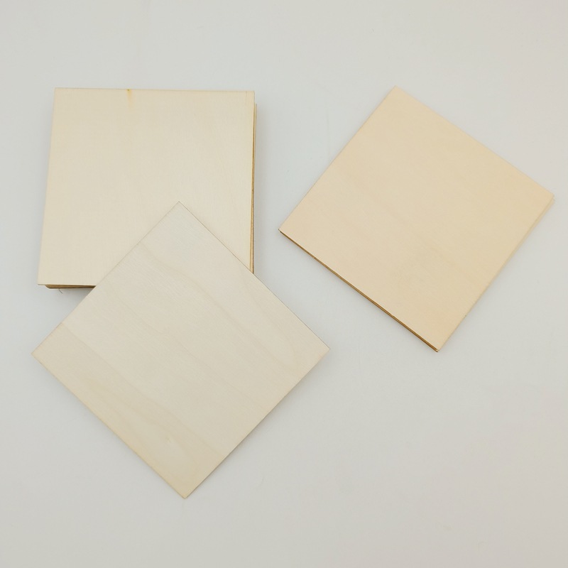 100mm de registro de ángulo recto cuadrado astillas de madera artesanías de madera Decoración Accesorios hechos a mano pintado tablero de madera