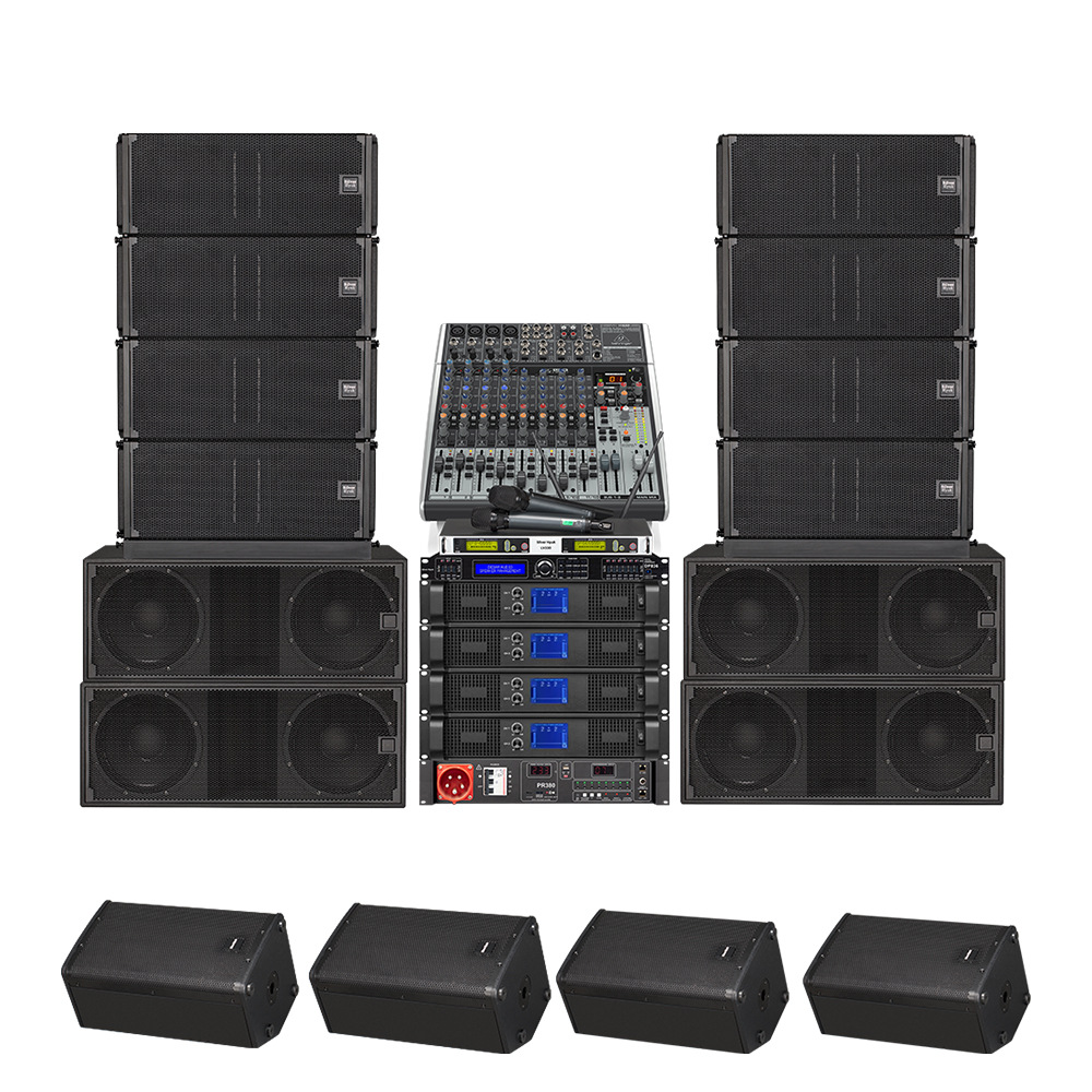 Sistema de Audio de Alta Gama para Actuaciones al Aire Libre a Gran Escala, Conjunto Completo de Sistema de Sonido Line Array para Escenarios, Bares e Iglesias