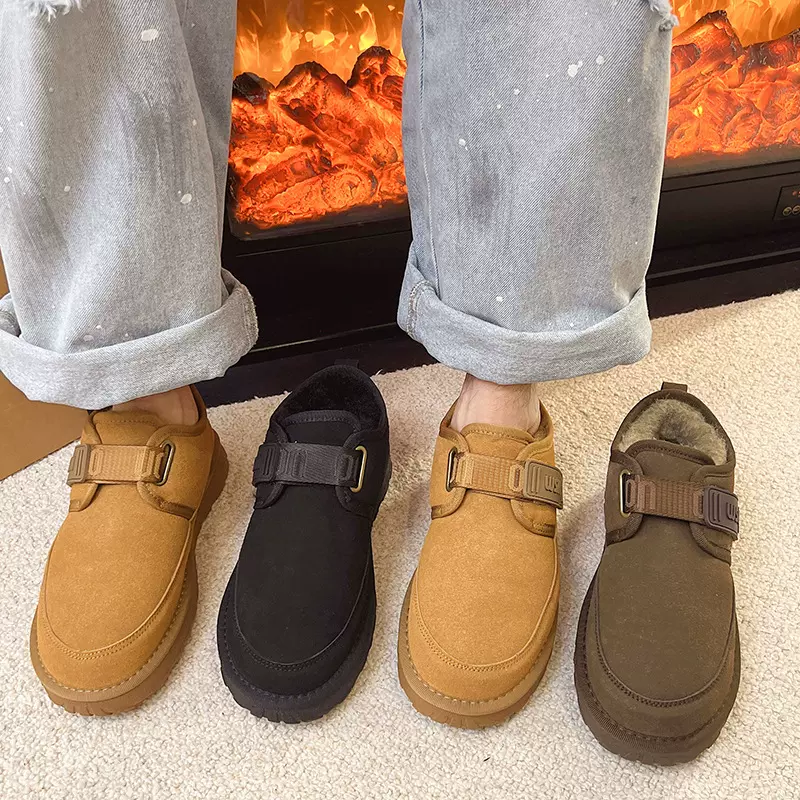 雪地靴男冬季加绒加厚保暖厚底棉鞋防滑舒适时尚百搭中帮棉靴男鞋