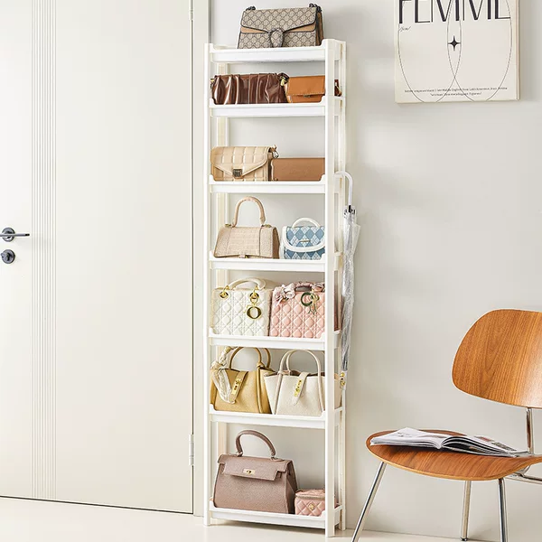 Door-Mounted Bag Storage Rack, Storage Shelf, Small Cart, Large Capacity Bag Holder, Multi-Layer Ultra-Thin Storage Cabinet, Storage for Beads