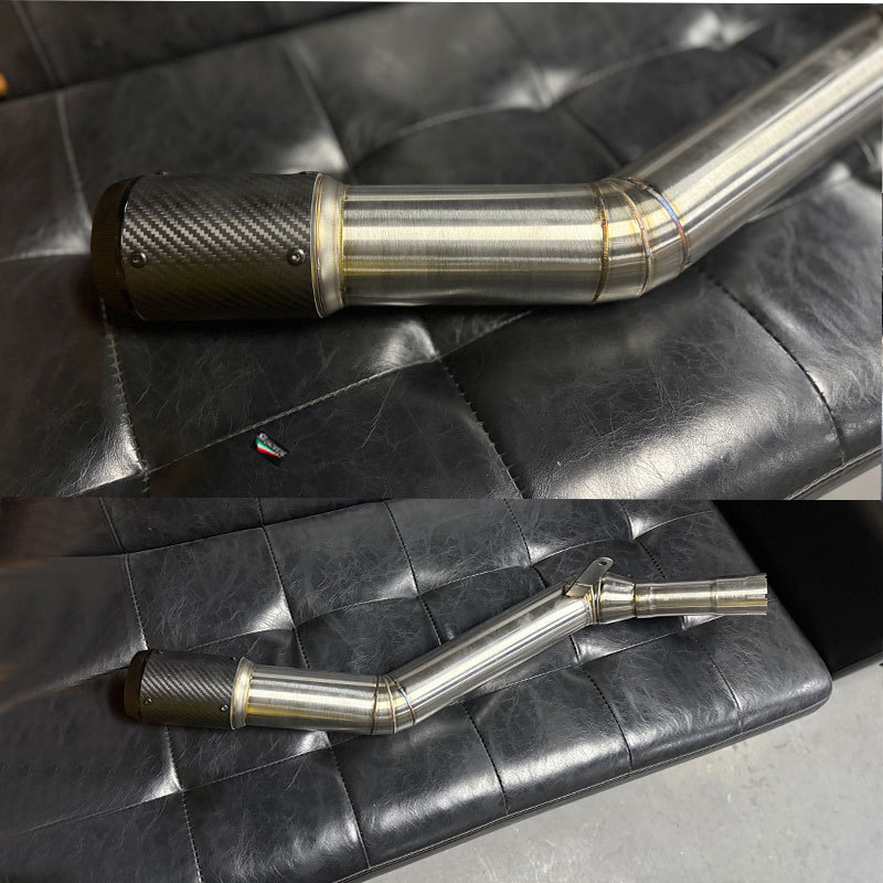 Suitable for motorcycle Excelle 450RR exhaust pipe modification Excelle 450RR side row double pipe 76 thick pipe tail section