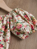 Summer cotton summer clothing, elastic top, shorts, belt, floral print, European style